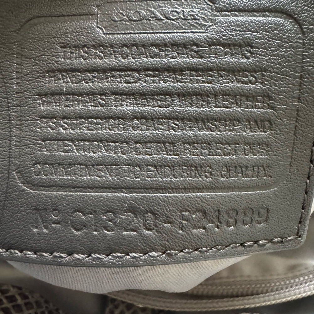 Coach Gray Ashley Signature Spectator Opt Art Snake Skin Trim Shoulder Handbag - Picture 6 of 10